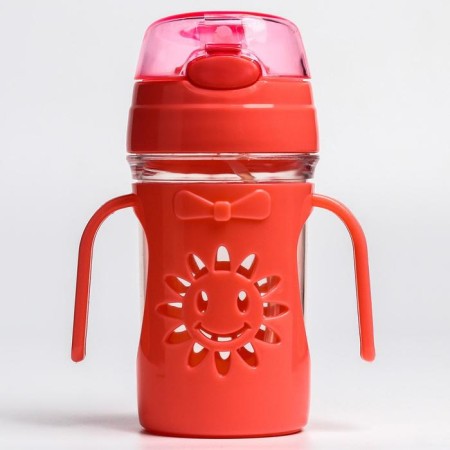 Children's stroke with silicone tube "Sun", 250 ml., With handles, color mix-5