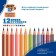 Caucal pencils 12 colors, bic "Kids Evolution Stripes", plastic, children's