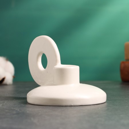 Leo candlestick White gloss, 8x13x10cm-2
