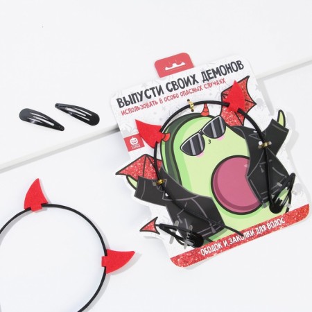 Fit and hair clips “Release your demons”, set of 3 subjects