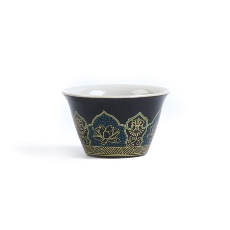 A set for a tea ceremony of 5 items per 3 persons: a cup 50 ml, a kettle 280 ml, black-3