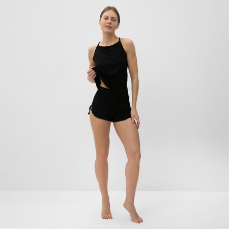 Female homemade set (top/shorts), black color, size 48-1