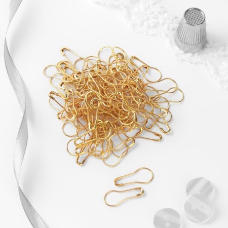 Pins with round end, 22 mm, 100 pcs, gold color-1