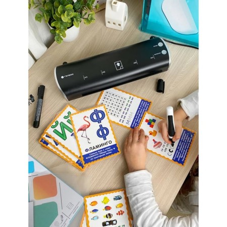 Laminator A4 75-125 μm, 2 shafts, speed 30 cm/min, Geleos "LM-A4MChS", black-silver-5