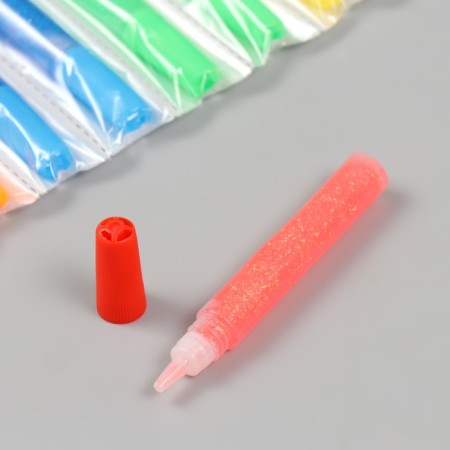 Gluely glutter (set 12 pcs) pastel with sparkles in a tube of 10 grams-2