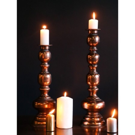 Summary Metal for 1 candle "Ermet" aged bronze 13.5x13.5x43.5 cm-3