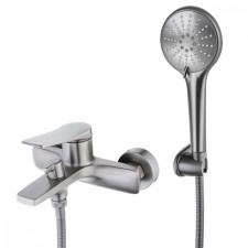 Lemark Bronx LM3714GM bath mixer, single -leaf, pour 168 mm, watering can, chrome