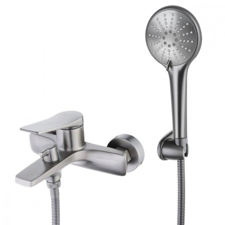 Lemark Bronx LM3714GM bath mixer, single -leaf, pour 168 mm, watering can, chrome