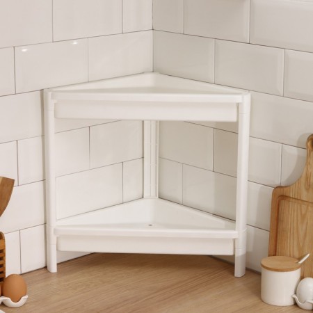 Rowbrush 2-tier angular Vikea, 33 × 33 × 40.7 cm, white color-1