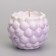 Candle "Shar" in the candlestick with spherical faces of gypsum, 8x7 cm, marble with purple. strip