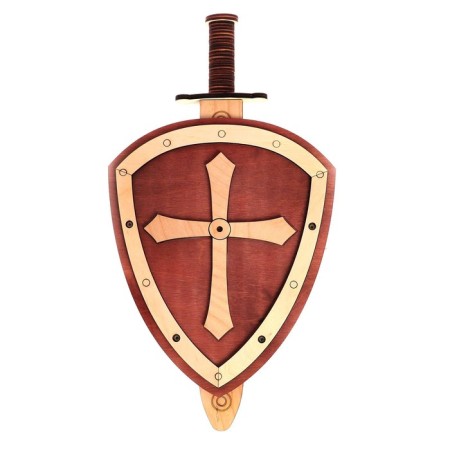 Wooden weapon "Shield and Sword" 24 × 44.5 × 5.6 cm-3