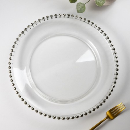 Glass of glass substitution "Orbit", D = 33 cm, silver color