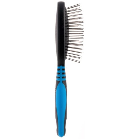 Delight brush massage, small, metal teeth, black and blue-1