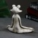 Figure "Frog Yoga in the Lotus Pose" 16x16x6cm, Gray Stone