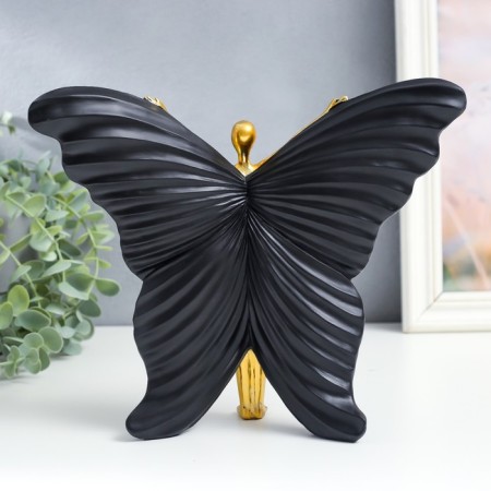 Souvenir Polystone "Baro-Babochka" Black with gold 25x8x20.5 cm-3