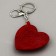 Soft toy "heart" with rhinestones, on a key fob, 7 cm, red color