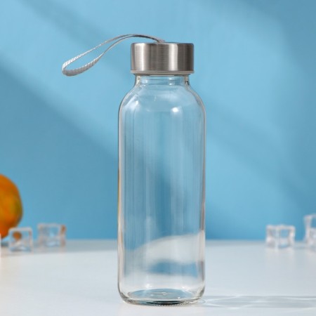 A glass bottle in a Cunning cat case, 300 ml, h = 17 cm, MIX drawing-2