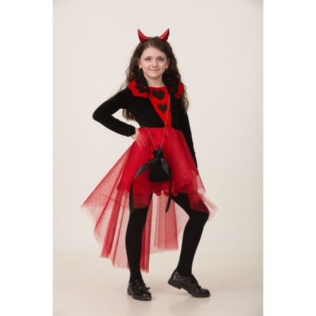 The carnival costume "Devil", a dress, a rim with horns, a handbag, p. 34, height 134 cm
