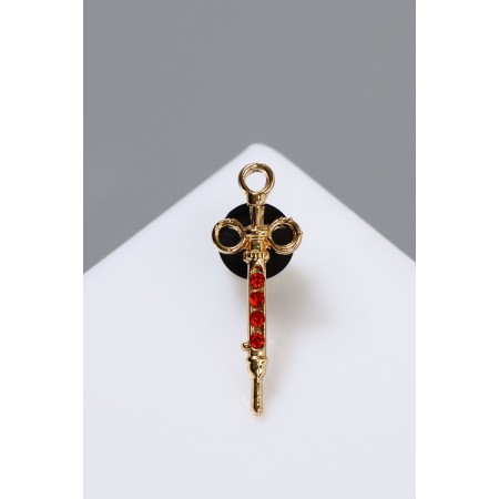 Icon "syringe" carpol mini, red color in gold
