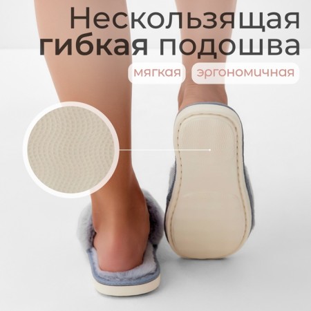 Women's slippers 40-41, gray color-1