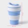 A folding glass with a lid “with you”, 350 ml, 8.5 × 14 cm, blue color