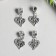 Bale with a suspension metal for creativity "Curved heart" silver 2.5 cm