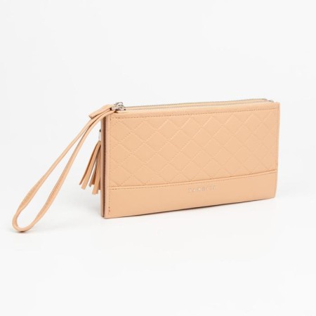 Women's wallet on lightning, with a pen, beige color
