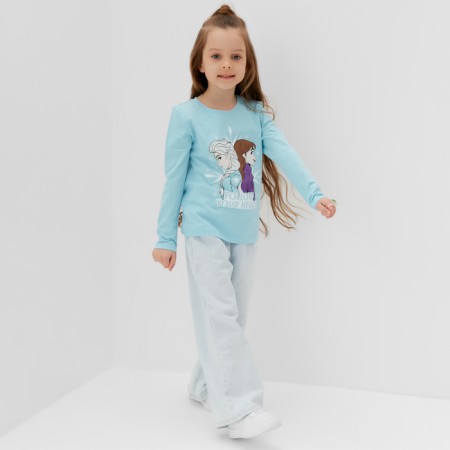 Long sleeve T-shirt "Cold heart", Disney, height 98-104, blue-3