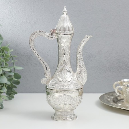 Set of wine jug, 6 glasses and tray "Istanbul. Medallion and patterns" silver-5