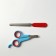 Carrying for claws: scissors-codlons (hole 6 mm) and a saw, blue-red