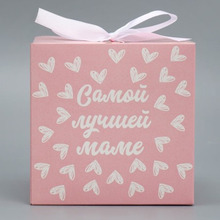 Gift folding box, packaging, “best mom”, 12 x 12 x 12 cm-2