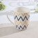 Golden Zigzag Porcelain Mug, 350 ml, white color