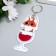 PVC keychain "Fox in a glass with a vinyl" soft 7.9x3.5 cm