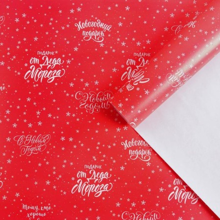 Glossy packaging paper "From Santa Claus", 70 x 100 cm, New Year-1
