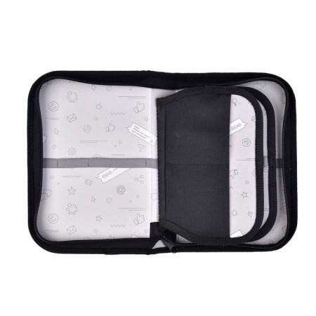 Penal 3 sections, tab inside, 140 x 210 x 40 mm, fabric, calligrata top Block "Wolf Graphics"-2