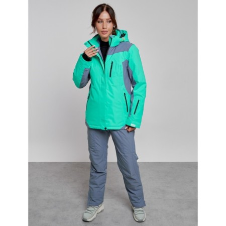 Ski costume female winter, size 50, green color-5