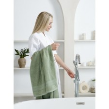 A set of tires of terry Green Check, size 30x50 cm, 50x100 cm, 70x140 cm, green color