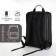 City backpack on a zipper, 2 pockets, with USB, black color