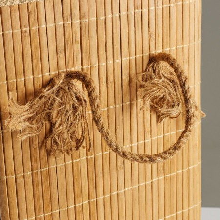 Storage basket, corner, with a lid and handles, folding, 32 x 32 x 50 cm, bamboo, jute-4