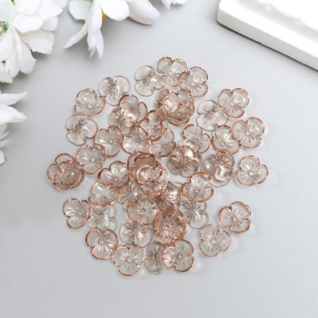 Beads for creativity Plastic "Busin hat" set 50 pcs Transparent caramel 0.4x1x1 cm-2