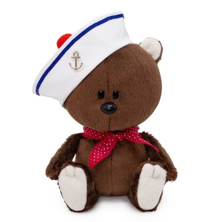 Soft toy "Bear Fedot", in the sea beret with anchor, 15 cm