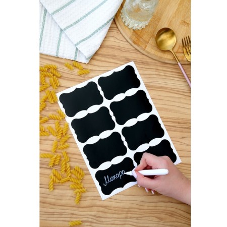 The stickers are waterproof, a set of sheets is 5 pcs., Cretaceous marker, size 1 stickers - 88 × 55 mm-1
