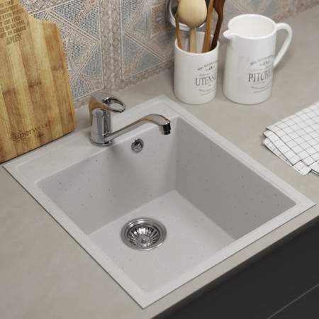 Kitchen is a kitchen from the stone Uperwood Econ UPD-404, rectangular, color 001 White matte