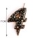 Candle in the Sanata cake, number "4", black with gold stars, 5.5 cm