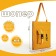 Soper bag with lightning, from textiles, yellow color