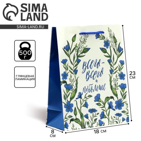 Gift Package Laminated, Packaging, "Just All", MS 18 x 23 x 8 cm