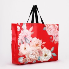 Household bag without fastening, red color