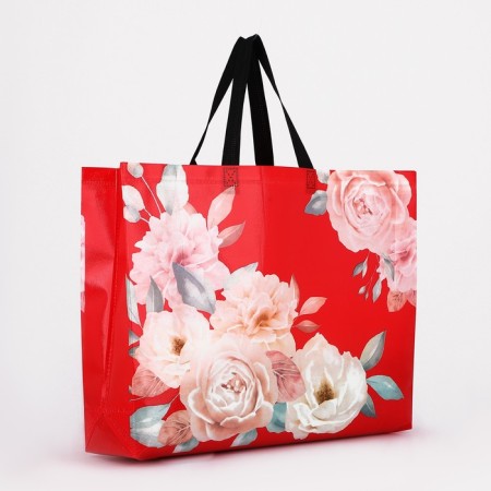Household bag without fastening, red color