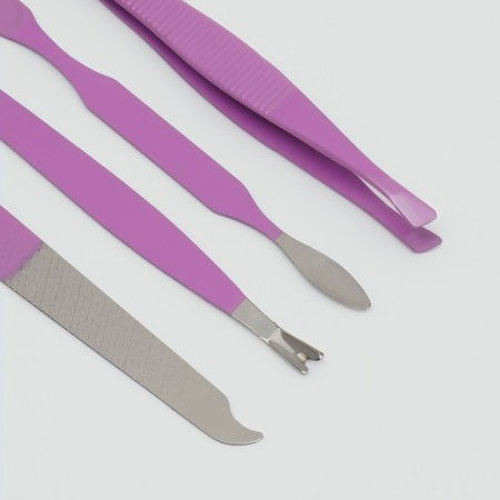 Manicure set, 7 items, in case, lilac color-5