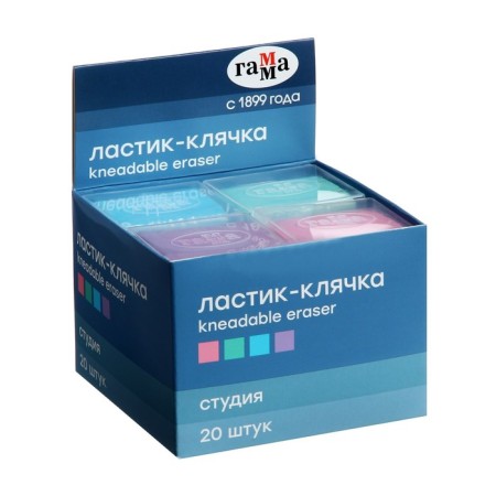 Lastik-whip 40 x 35 x 10 mm Gamma "Studio", in a plastic container, pastel colors mix 260722_02-5